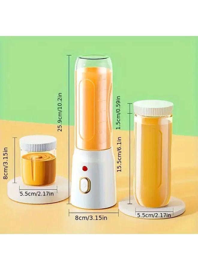 White Portable Juicer Blender USB Rechargeable Dual Cup For Smoothies - Image 4
