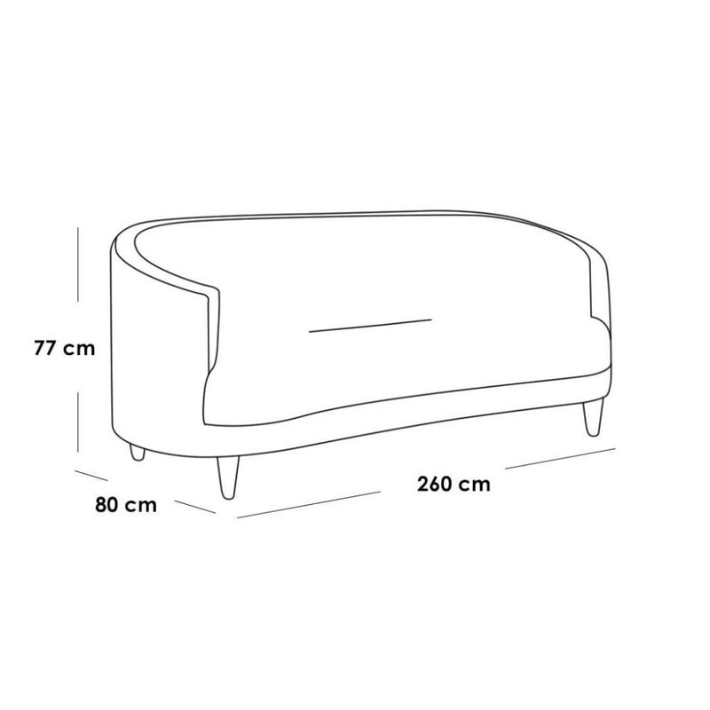 Betak Three-seater sofa, Swedish wood and boucle - white and gray - Image 2