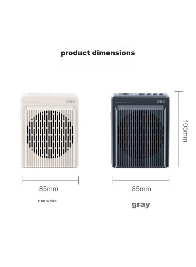 Deli Small Bee Wired Amplifier, Teacher-specific Speaker, 13w Waist-mounted Microphone, Recording, Bluetooth, Card-insertable, Portable Megaphone, Beige - Image 3