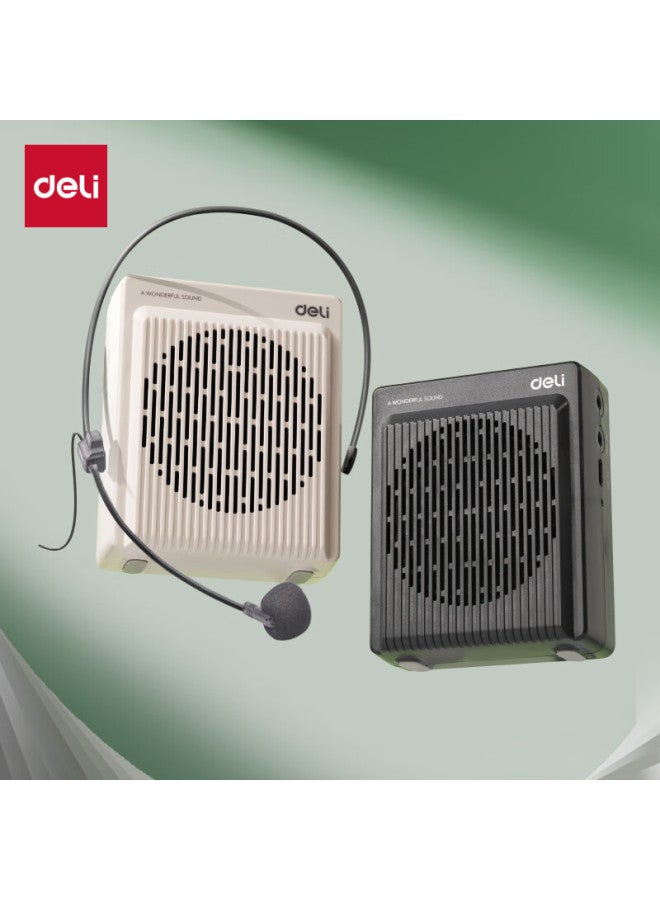 Deli Small Bee Wired Amplifier, Teacher-specific Speaker, 13w Waist-mounted Microphone, Recording, Bluetooth, Card-insertable, Portable Megaphone, Beige - Image 4