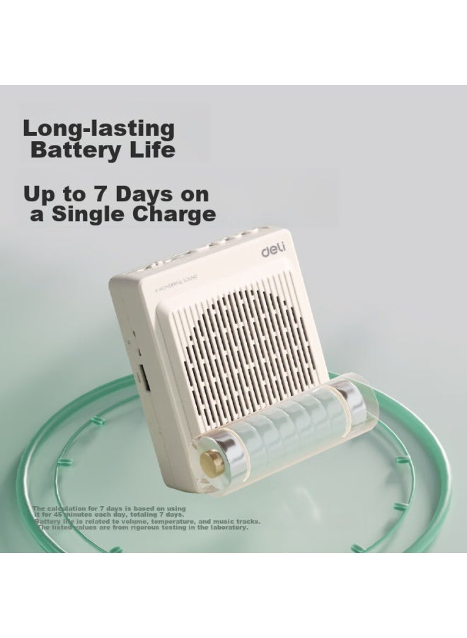 Deli Small Bee Wired Amplifier, Teacher-specific Speaker, 13w Waist-mounted Microphone, Recording, Bluetooth, Card-insertable, Portable Megaphone, Beige - Image 2