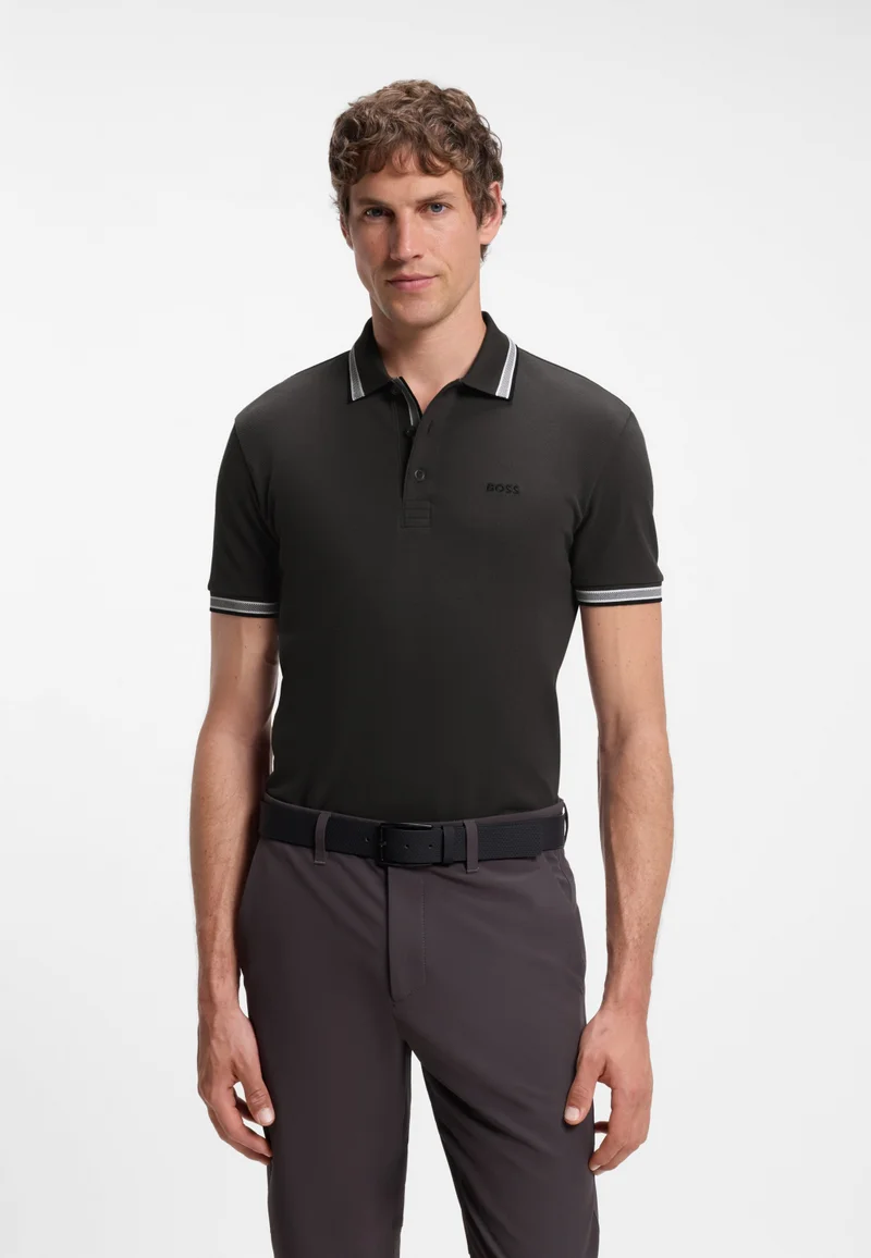 Cotton piqué polo shirt with logo details