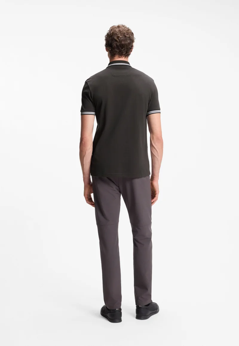 BOSS Cotton piqué polo shirt with logo details