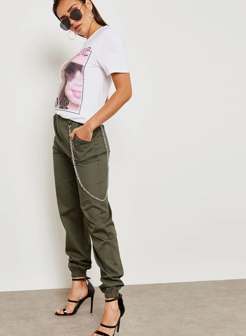 Missguided Chain Detail Cargo Trouser