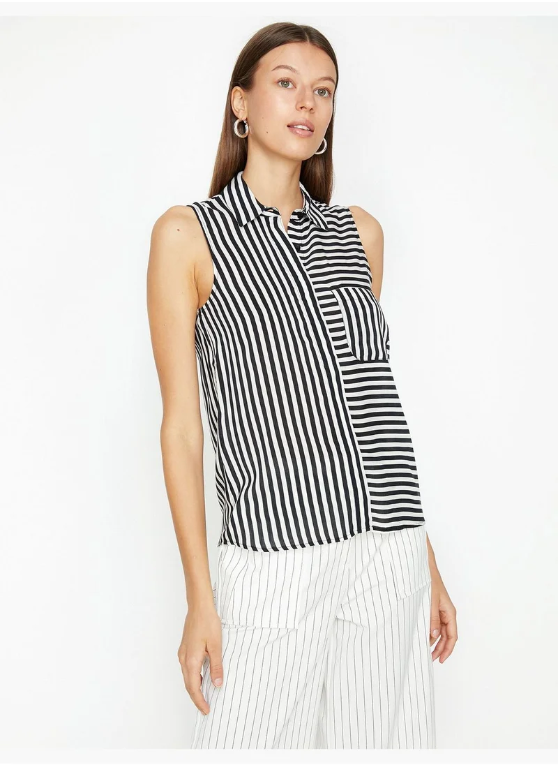 كوتون Striped Shirt