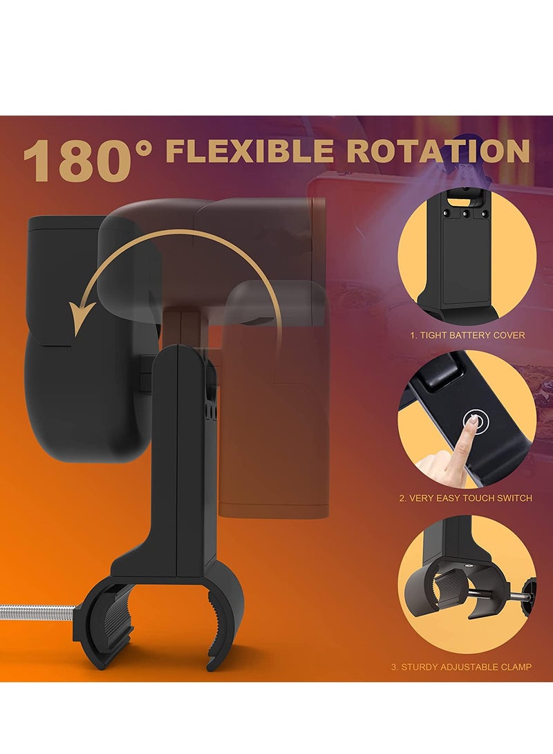 SYOSI Grill Light for BBQ Flexible Adjustable Angle Barbecue Light for Night Outdoor Cooking 10 Super Bright LED Lamp Grill Lights Accessories for GasorElectric Grill not Included Battery - Image 2
