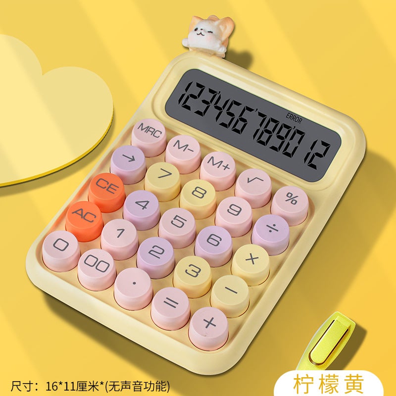 High-Appearance Goddess-Style Calculator For Study And Office Use, With Loud Mechanical Keys, Cute Calculator - Image 1