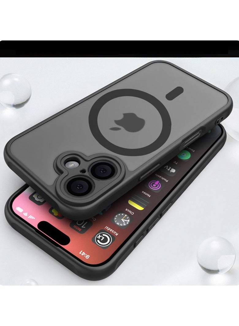 عام غطاء مغناطيسي لآيفون 16 بلس 6.7 بوصة - متوافق مع ماج سيف، إطار هاتف مقاوم للصدمات، إطار TPU مطفأ بلون صلب، ظهر شفاف مقاوم للخدوش - Image 3