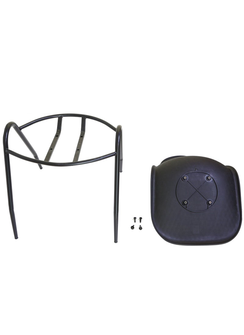 AFT - The Stackable Gust Chair combines modern design and functionality, making it an ideal choice for both indoor and outdoor settings. Featuring a robust plastic body that offers comfort and easy maintenance, this chair is complemented by a sturdy metal frame that ensures durability and stability. Versatile Use: Perfect for offices, dining areas, cafes, events, and outdoor gatherings. Plastic Stacking Chairs for Waiting Rooms and Offices, Ergonomic Lobby Chairs with Patterned Back and Seat. (Black) Arfan - Image 1