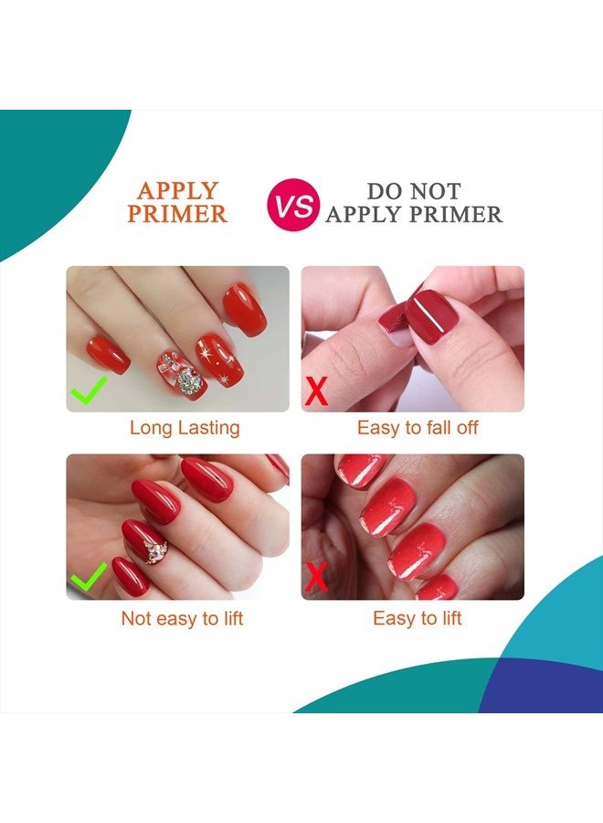 morovan Nail Primer And Natural Nail Prep Dehydrate Set, Nail Dehydrator and Primer, Fast Air Dry For Gel Polish & Acrylic Powder, Gel Nail Primer and Dehydrator 30ml / 1oz - Image 4