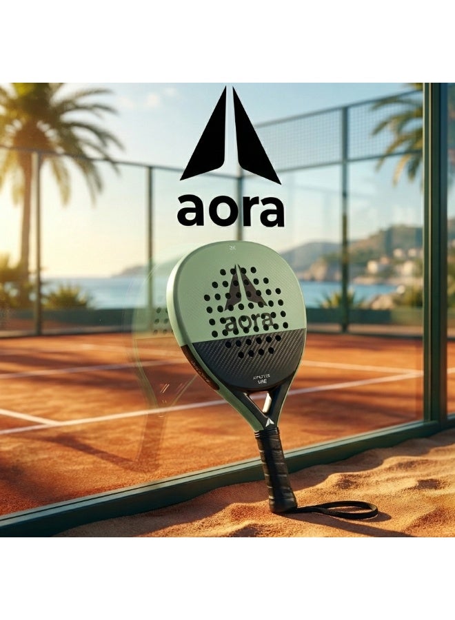Aora Paddle Tennis Racket 3K Carbon Fiber Sage – High-Performance Padel Racket for Intermediate & Pro Players, Lightweight Structure for Speed & Control, Textured Impact Surface & Anti-Vibration Handle - Image 1