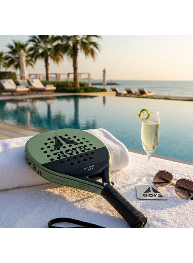 Aora Paddle Tennis Racket 3K Carbon Fiber Sage – High-Performance Padel Racket for Intermediate & Pro Players, Lightweight Structure for Speed & Control, Textured Impact Surface & Anti-Vibration Handle - Image 5