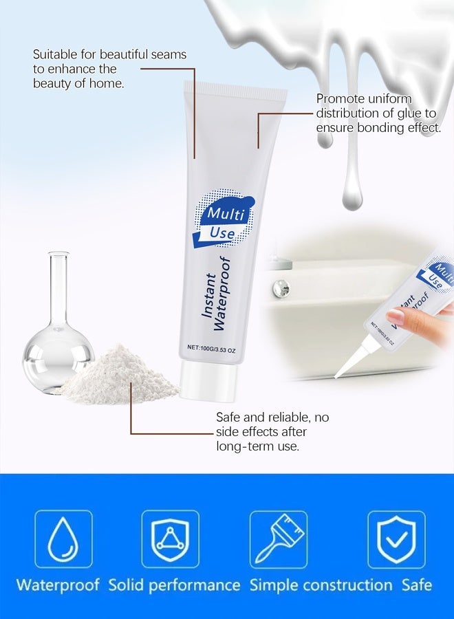 100ml Waterproof Squeeze Tube Adhesive Caulk Sealant Glue Sealer Easy To Apply for Home Use Indoor Kitchen Sink Bathroom Basin Toilet Edge Ceramic Tile - Image 4