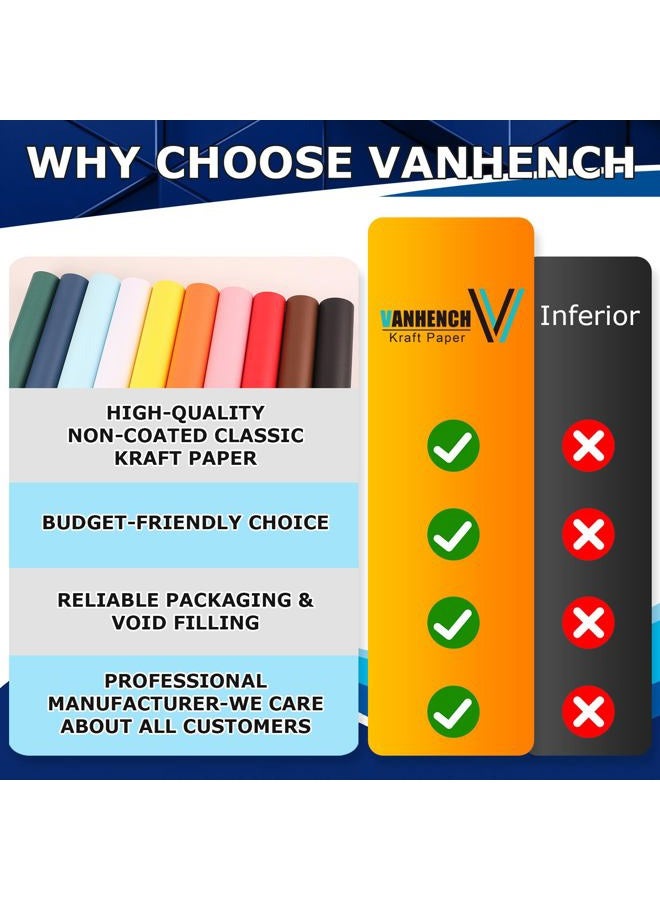 Vanhench 36"x 2520" (210') Brown Wrapping Paper Roll for Bulletin Board Paper, Kraft Paper, Thanksgiving Christmas Gift Art Craft Bouquet Flower Poster Packing Shipping Moving Supplies, 70GSM 50LB - Image 3