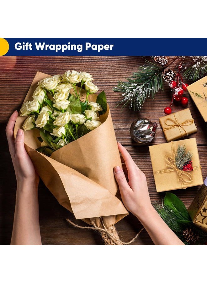 Vanhench 36"x 2520" (210') Brown Wrapping Paper Roll for Bulletin Board Paper, Kraft Paper, Thanksgiving Christmas Gift Art Craft Bouquet Flower Poster Packing Shipping Moving Supplies, 70GSM 50LB - Image 4