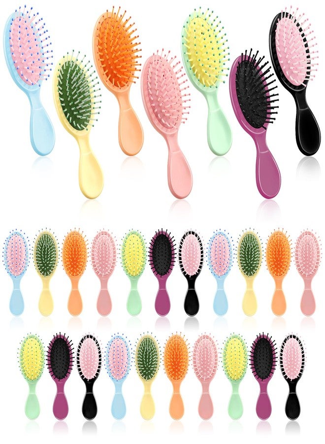 HOFASON 28 Piece Bulk Mini Wet Hair Brush, Women Bridesmaid Gift Toddler Girls Women Small Travel Detangling Brushes Set, Teen Girl Party Favors, Stocking Stuffers, 7 Colors - Image 1