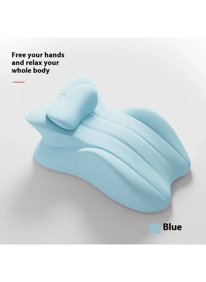Ergonomic Tummy Pillow Four Seasons Blue Contoured Design For Reading And Sleeping Support - Image 1