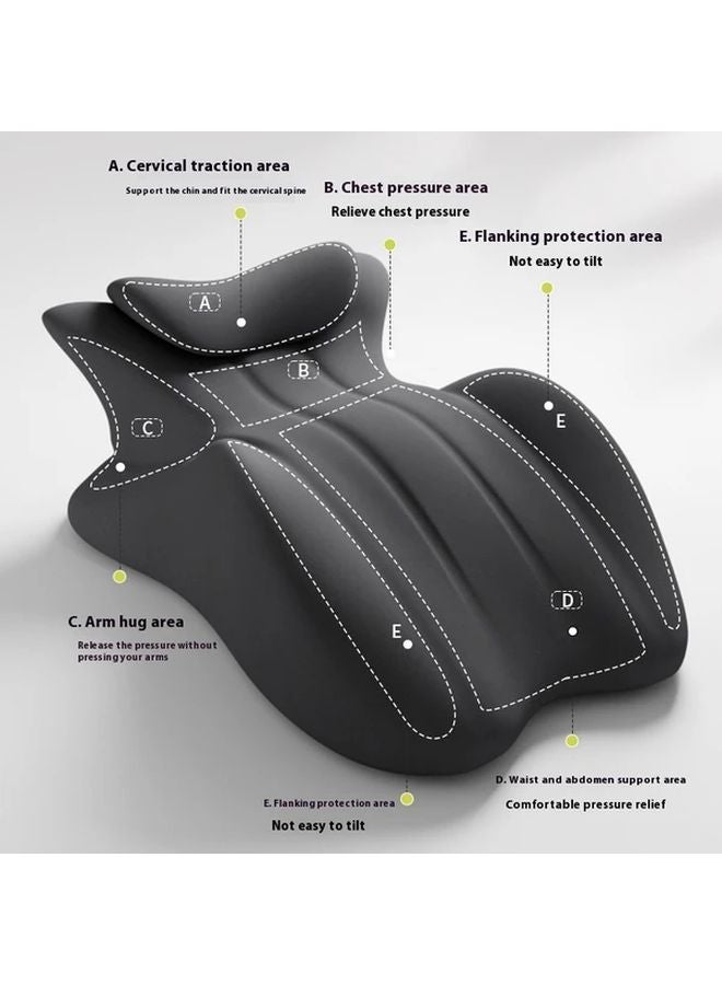 Ergonomic Tummy Pillow Four Seasons Blue Contoured Design For Reading And Sleeping Support - Image 3
