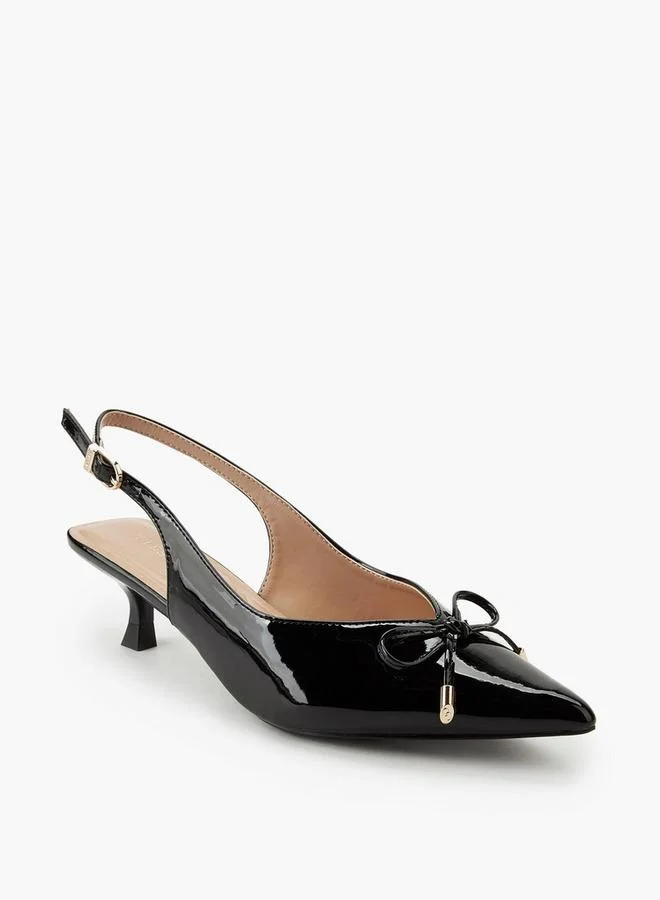 Celeste Women Bow Detail Kitten Heel Shoes