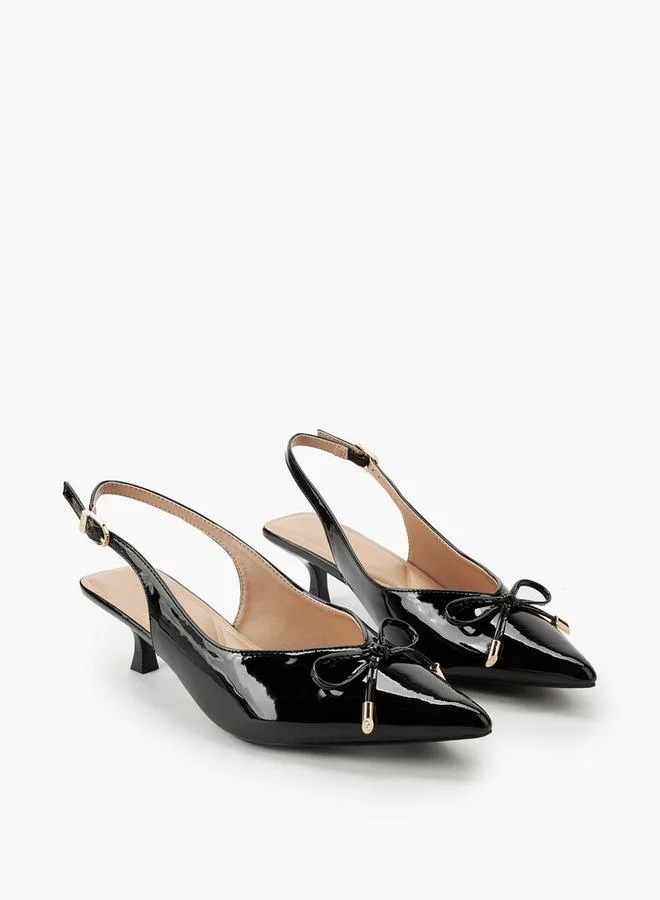 Celeste Women Bow Detail Kitten Heel Shoes