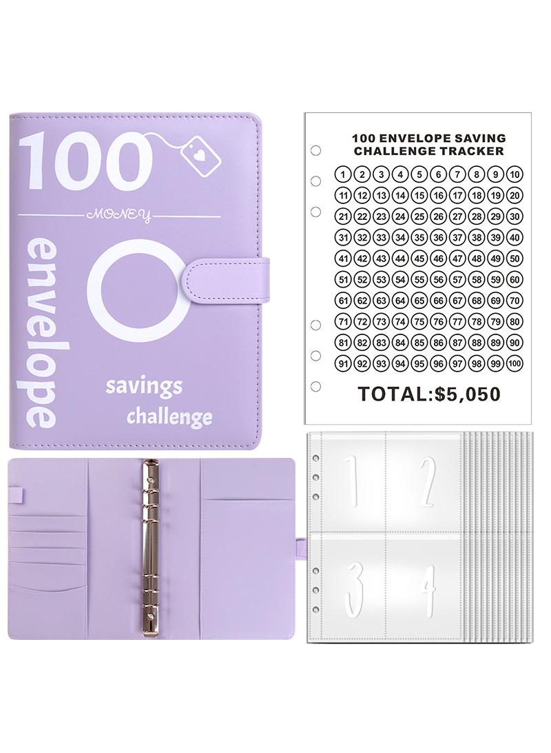 Generic 100 Envelopes Money Saving Challenge, Money Saving Budget Binder, Savings Challenges Book and Digital Stickers - Image 1