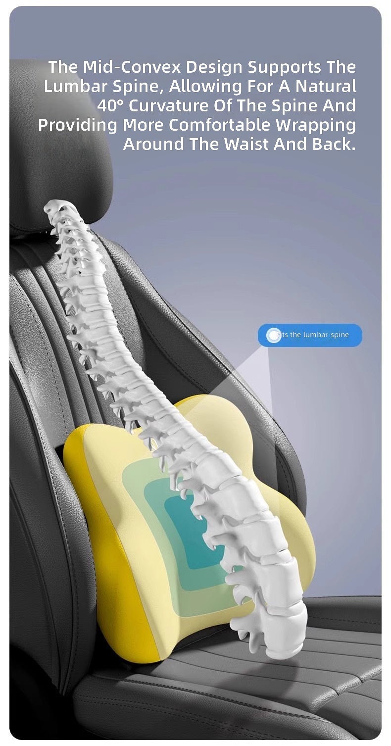 Car Lumbar Support Pillow with Headrest, Memory Foam Cushion for Seat Comfort - Wholesale  Available - Image 4