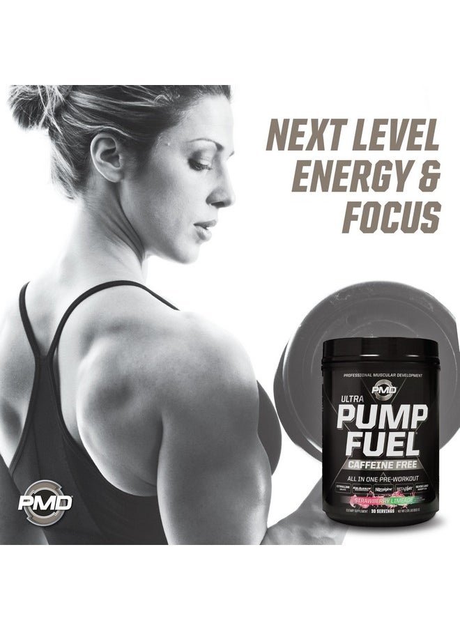 Health & Household Pmd Sports Ultra Pump Fuel Caffeine Free - Pre Workout Drink Mix - Energy, Strength, Endurance, Recovery Complex Carbohydrates And Amino Energy - Strawberry Limeade (30 Servings)  - Image 4