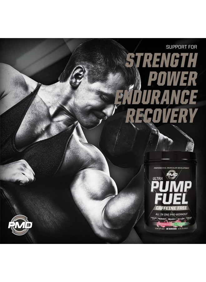 Health & Household Pmd Sports Ultra Pump Fuel Caffeine Free - Pre Workout Drink Mix - Energy, Strength, Endurance, Recovery Complex Carbohydrates And Amino Energy - Strawberry Limeade (30 Servings)  - Image 3