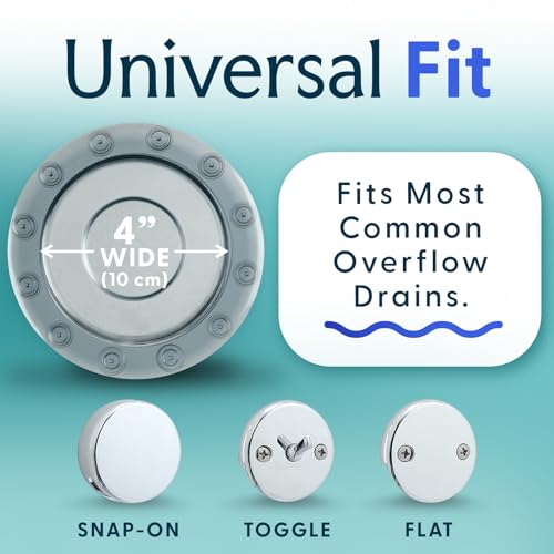 SlipX Solutions Bottomless Bath Overflow Drain Cover for Tub, Adds Inches of Water to Bathtub for a Warmer Deeper Bath, Spa Accessories, Drain Block, Water Stopper Plug (4 inch Inner Diameter, Gray) - Image 4