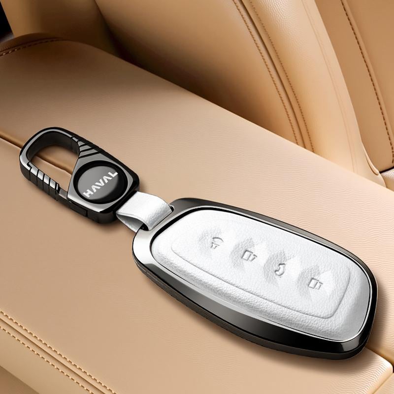 Zinc Alloy Car Key Case For Haval Dargo Jolion H6 H7 M6 Plus Shenshou Chitu Xiaolong MAX H9 Remote Cover Shell Housing Fob (White) - Image 1