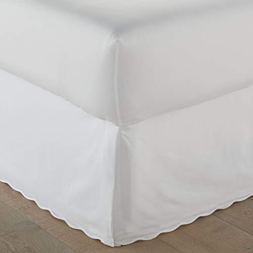 Stone Cottage - Queen Bedskirt, Cotton Tailored Bedskirt with Split Corners, Oeko-Tex Certified (Solid White) - Image 3