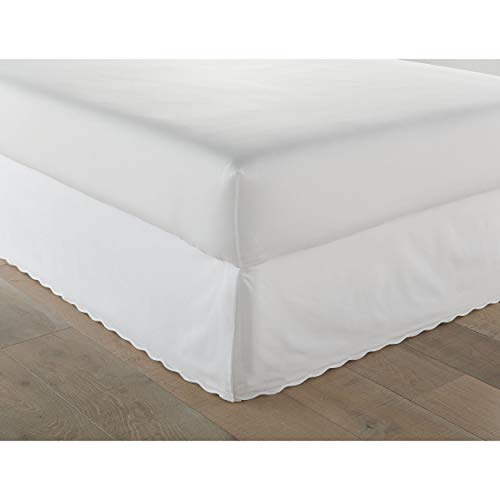Stone Cottage - Queen Bedskirt, Cotton Tailored Bedskirt with Split Corners, Oeko-Tex Certified (Solid White) - Image 1
