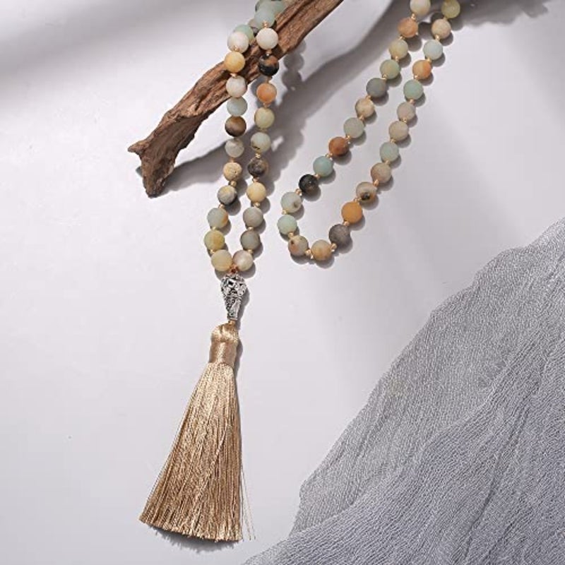 Tasbih Prayer Beads Allah and Muhammad Islamic Misbaha Tasbeeh Sibha 99 and 33 Bead Necklace and Bracelet 8mm Amazonite - Image 2