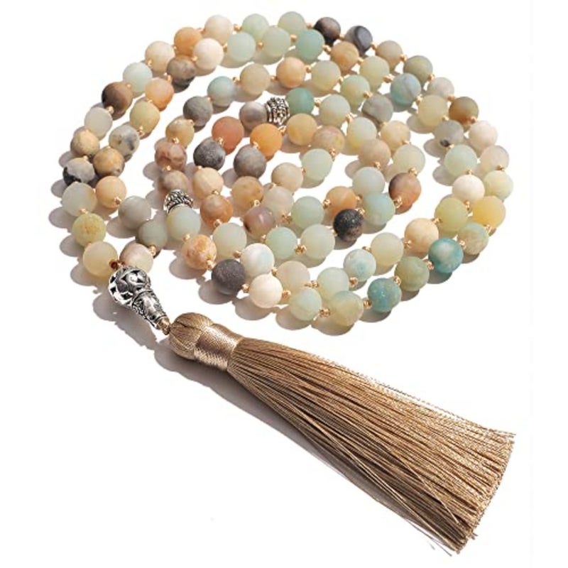 Tasbih Prayer Beads Allah and Muhammad Islamic Misbaha Tasbeeh Sibha 99 and 33 Bead Necklace and Bracelet 8mm Amazonite - Image 1