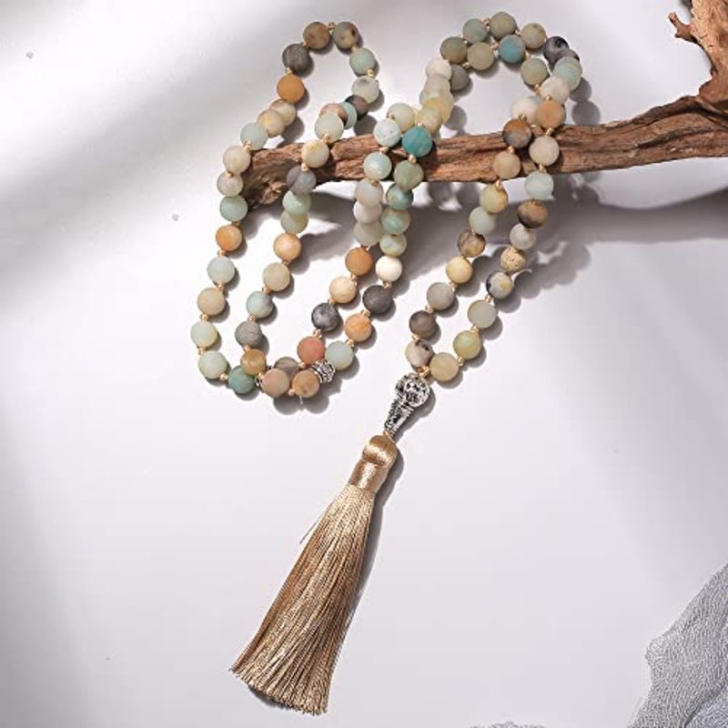 Tasbih Prayer Beads Allah and Muhammad Islamic Misbaha Tasbeeh Sibha 99 and 33 Bead Necklace and Bracelet 8mm Amazonite - Image 4