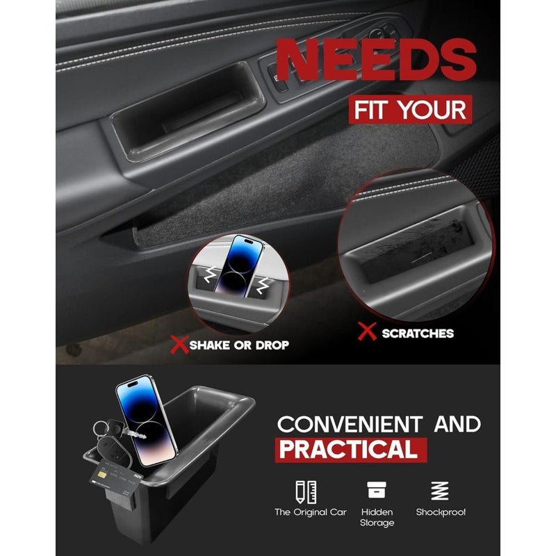 2pcs Car Storage Organizer Tray For VW Golf 8 GTI Mk8 Front Door 2022 2023 - Image 5