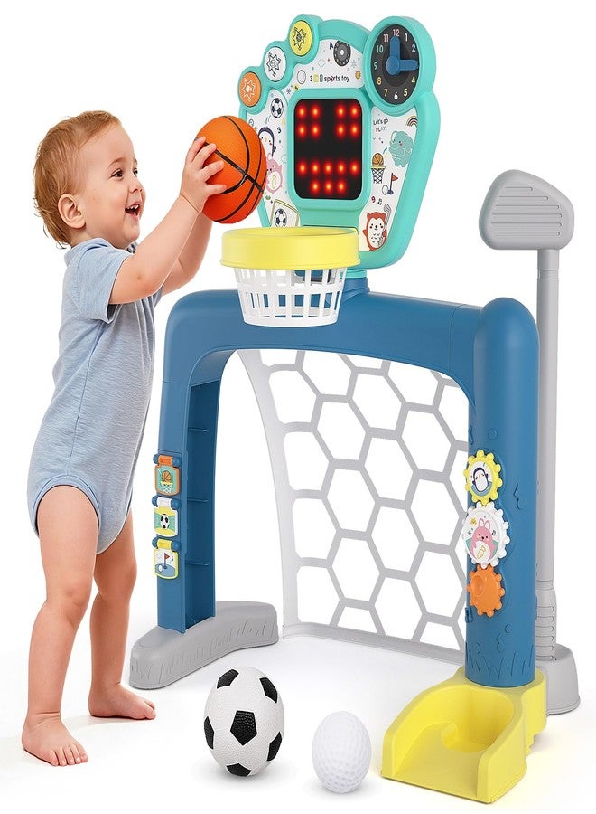 AIGIMU Toddler Sports Toys, 3-in-1 Toddler Basketball Hoop Soccer Golf Activity Center, Basketball Hoop for Kids 1-3,1 2 3 Year Old Boys Girls Toy, Montessori Toys for Toddlers & Baby - Image 1