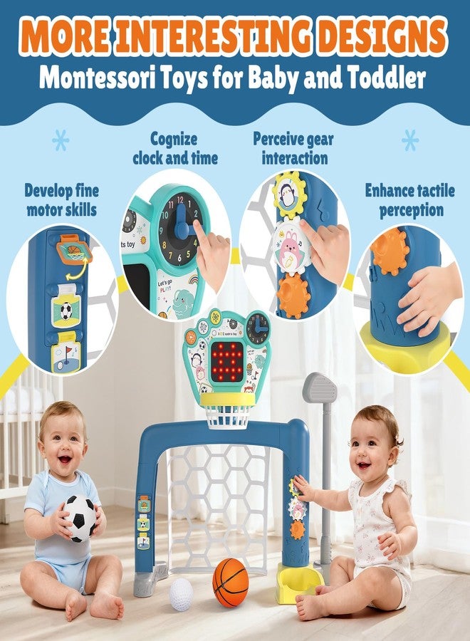 AIGIMU Toddler Sports Toys, 3-in-1 Toddler Basketball Hoop Soccer Golf Activity Center, Basketball Hoop for Kids 1-3,1 2 3 Year Old Boys Girls Toy, Montessori Toys for Toddlers & Baby - Image 5