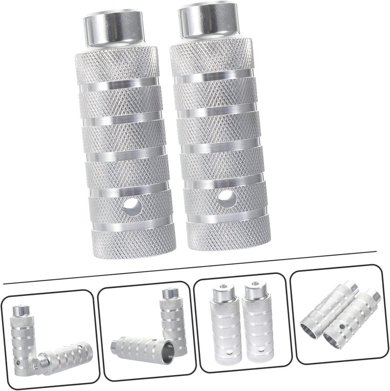 Leno 2 Pcs Bicycle Brackets Front Rear Bicycle Stakes Aluminum Alloy Stunt Bike Stakes Silver Pedals Replacement for Riding - Image 5