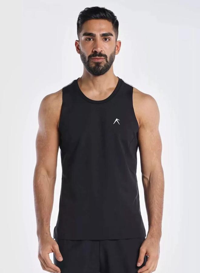 Wizard Men Black Vent Wizardry Solid Round Neck Tank T-Shirt - Image 1