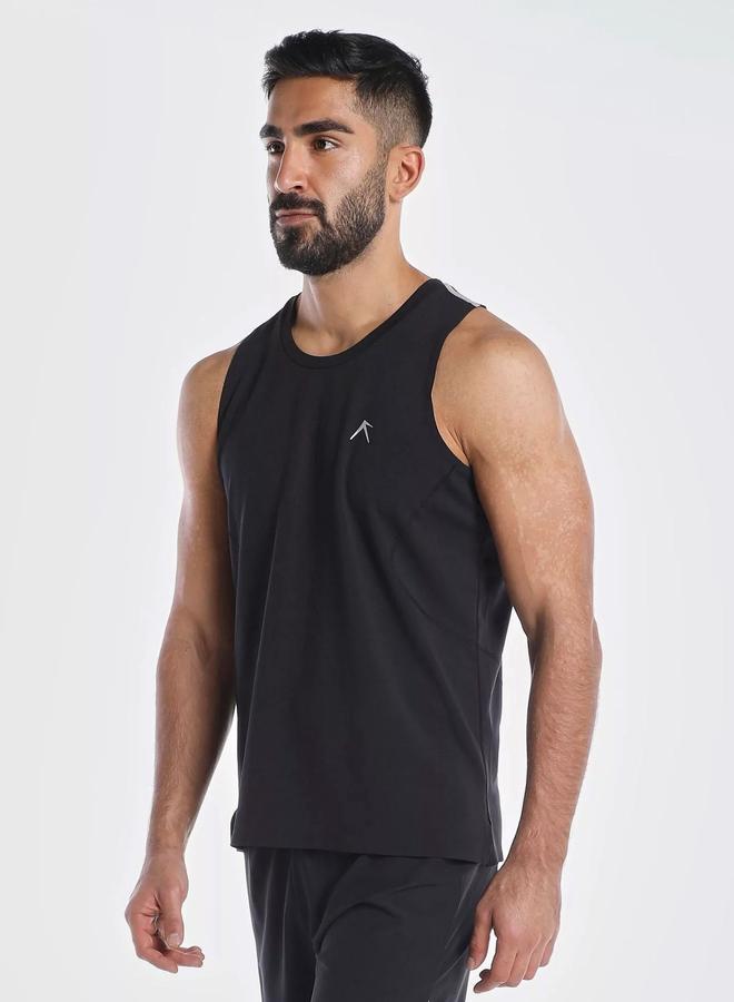 Wizard Men Black Vent Wizardry Solid Round Neck Tank T-Shirt - Image 4