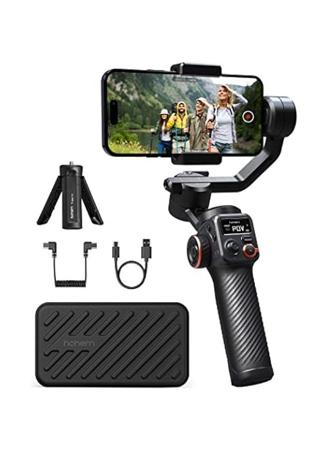 عربست - ثبّت مثبّت الهاتف الذكي iSteady M6 Gimbal Stabilizer ، ترقية 2023 3 محاور للأيفون 14 برو ماكس والأندرويد ، دوران بزاوية 360 درجة ، شاشة OLED لتسجيل الفيديو - Image 1