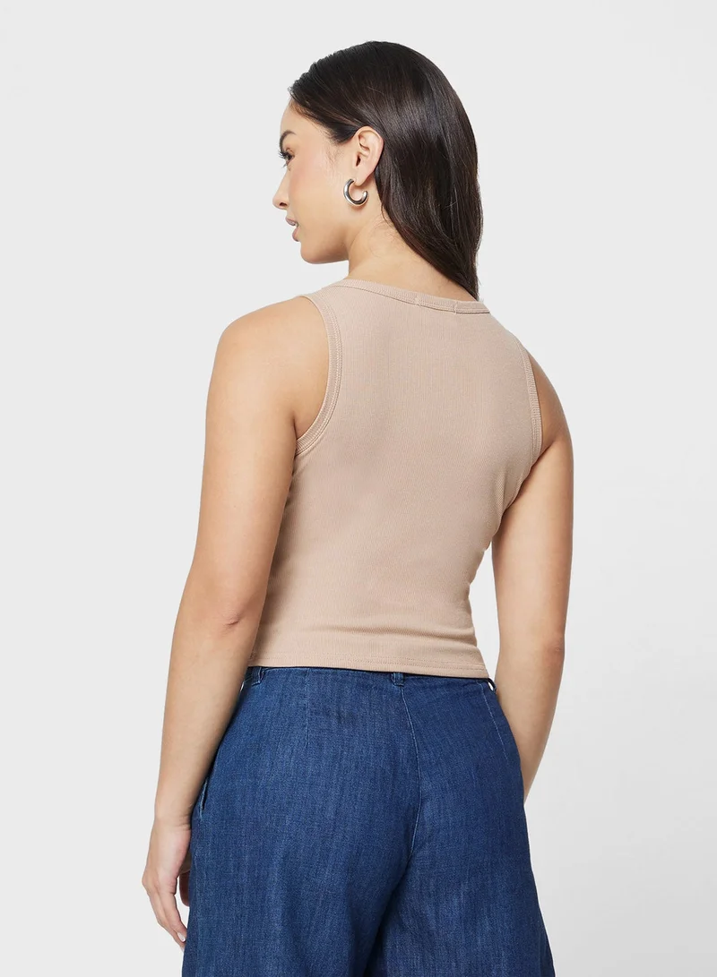 Ginger Basics Solid Ribbed Tank Top