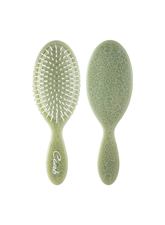 Hair Brush Original Detangling Brush - Soft and Flexible Bristle Brush for Curly, Straight, Thick, and Wavy Hair - Green - Image 1
