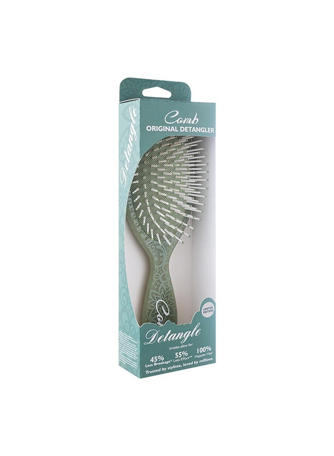 Hair Brush Original Detangling Brush - Soft and Flexible Bristle Brush for Curly, Straight, Thick, and Wavy Hair - Green - Image 2