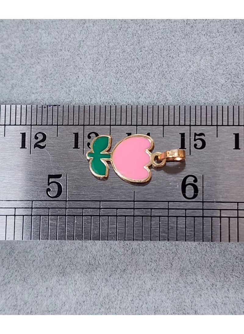 روبي آرت الذهب قلادة من الذهب الخالص عيار 18 قيراطًا مرصعة بالياقوت للبنات - 0.70 جرام - Image 3