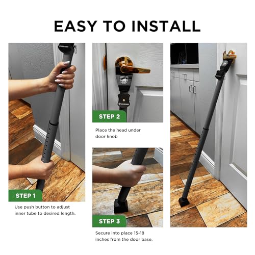 Guard Dog Security Adjustable Sliding Door Security Bar, Door Jammer 2-in-1 Adjustable Door Knob and Sliding Patio Door Stoppers Security with Alarm, 40 Different Adjustments by Guard Dog Security - Image 4