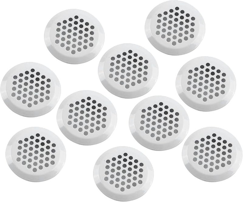 10Pcs White Stainless Steel Air Vent Grille Cover Bevel 53mm For Cabinet Wardrobe - Image 1