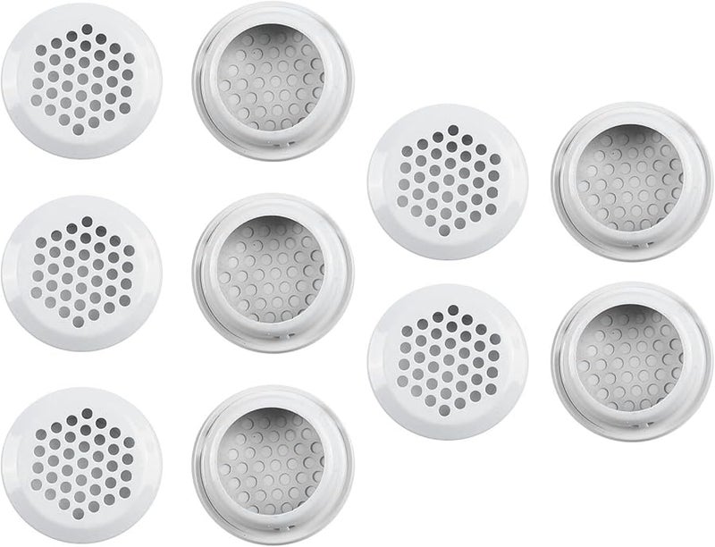 10Pcs White Stainless Steel Air Vent Grille Cover Bevel 53mm For Cabinet Wardrobe - Image 3