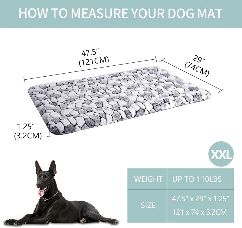 VANKEAN Stylish Dog Crate Pad Bed Mat Reversible (Cool & Warm), Soft Pet Sleeping Mat Dog Bed for Crate Suitable for Small to XX-Large Dogs and Cats, Machine Washable Crate Beds,Grey Stone Pattern - Image 2